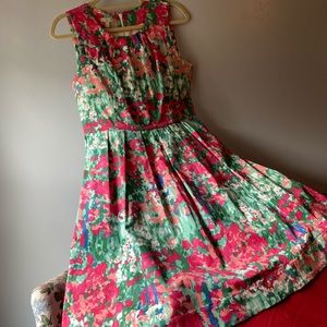 TALBOTS Fit and Flare Dress Floral